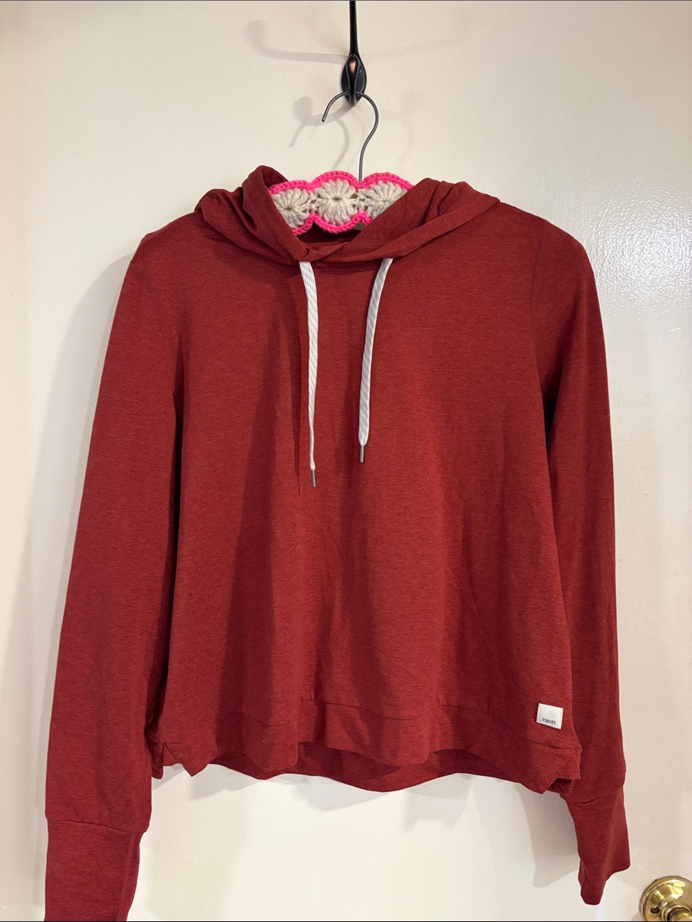 Women's Rust Red Hooded Pullover Top Vuori